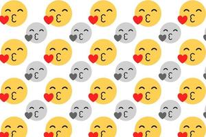 Abstract Blowing a Kiss Face Pattern Background vector