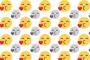 Abstract Blowing a Kiss Face Pattern Background vector