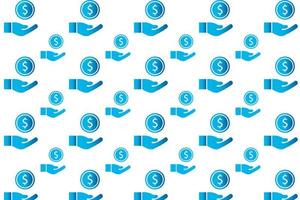 Abstract Hand Holding Coin Pattern Background vector