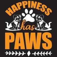 happiness has paws vector