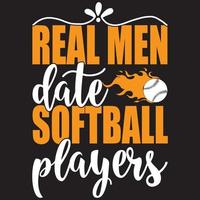 real men date softball players vector