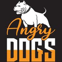 diseño de camiseta de perros enojados vector