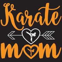 diseño de camiseta de mamá de karate vector