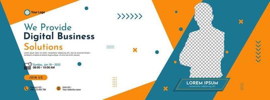 Business conference banner template design for webinar, marketing, online class program, etc vector