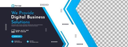 Business conference banner template design for webinar, marketing, online class program, etc vector