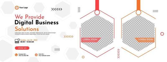 Business conference banner template design for webinar, marketing, online class program, etc vector