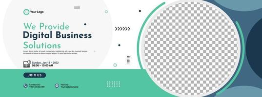 Business conference banner template design for webinar, marketing, online class program, etc vector