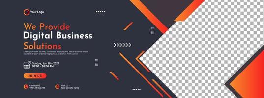 Business conference banner template design for webinar, marketing, online class program, etc vector