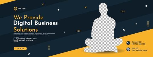 Business conference banner template design for webinar, marketing, online class program, etc vector