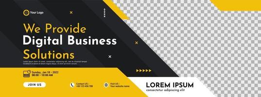 Diseño de plantilla de banner de conferencia de negocios para seminarios web, marketing, programa de clases en línea, etc. vector