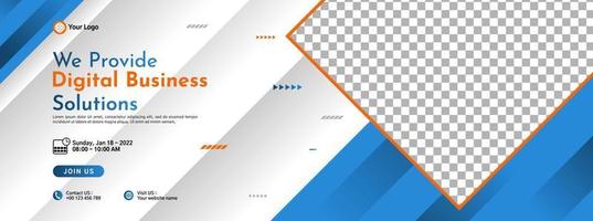 Business conference banner template design for webinar, marketing, online class program, etc vector