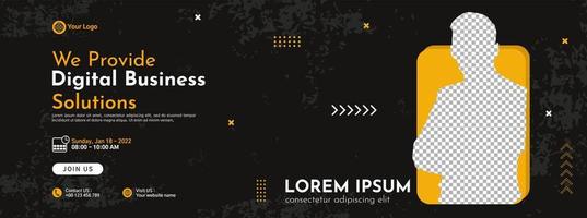 Business conference banner template design for webinar, marketing, online class program, etc vector