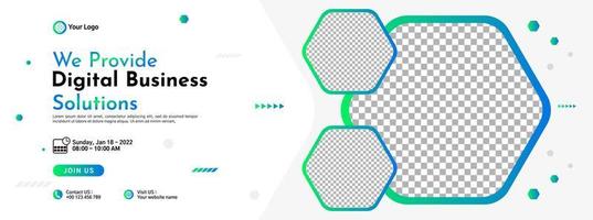 Business conference banner template design for webinar, marketing, online class program, etc vector