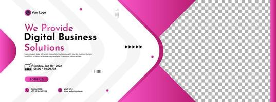 Business conference banner template design for webinar, marketing, online class program, etc vector