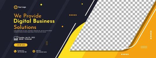 Business conference banner template design for webinar, marketing, online class program, etc vector