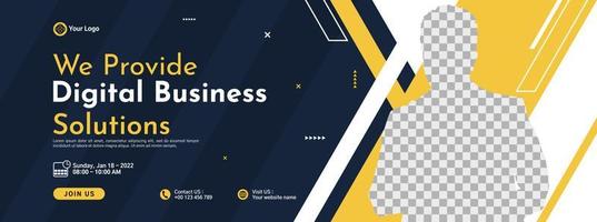 Business conference banner template design for webinar, marketing, online class program, etc vector