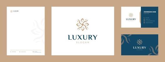 luxury logo with business card and letterhead vector