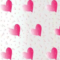 Seamless pattern with pink hearts. Happy Valentine's Day Illustration Vector Background