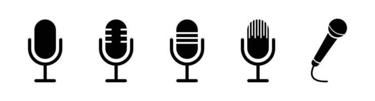 Microphone icon vector collection set. Different microphone sets