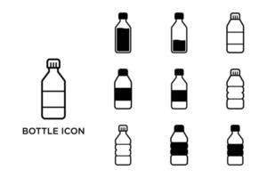 bottle icon set vector design template