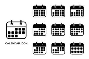 plantilla de diseño de vector de conjunto de iconos de calendario