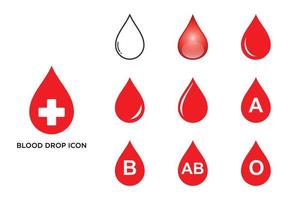 conjunto de iconos de gota de sangre plantilla de diseño vectorial vector