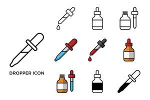 dropper icon set vector design template