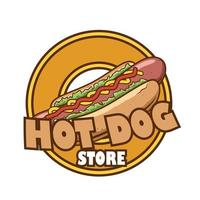 concepto de logotipo de tienda de perros calientes