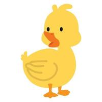 lindo patito amarillo plano vector