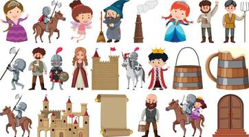 Set of fantasy cartoon characters vector