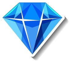Blue diamond sticker isolated vector