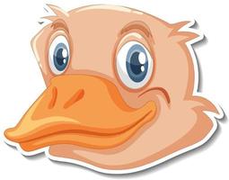 Head of Duck animal cartoon sticker vector