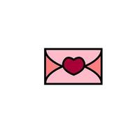 pink envelope icon design. icon design for valentine. vector