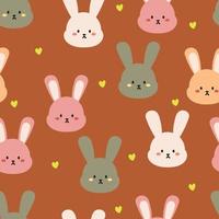 seamless pattern cute cartoon rabbit vector