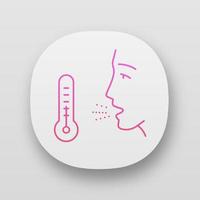 Winter allergy app icon. Gain of indoor allergies. Allergic effects of dust, cockroach droppings. Seasonal disease. UI UX user interface. Web or mobile applications. Vector isolated illustrations