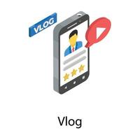 Trendy Vlog Concepts vector