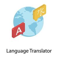 conceptos de traductor de idiomas vector