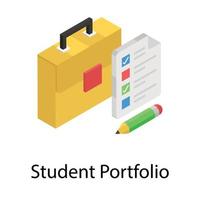 conceptos del portafolio del estudiante vector