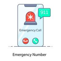 Editable trendy design of emergency number icon vector