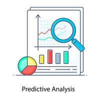 Prediction of forthcoming outcomes, predictive analysis flat outline vector