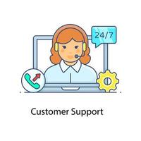 Female with technical tools denoting technical support icon vector