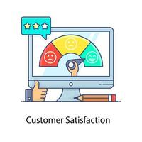 Trendy style of customer satisfaction icon, flat design vector