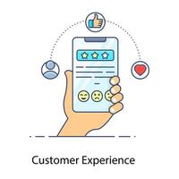 Trendy style of customer experience icon, flat design vector