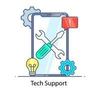 Modern style of mobile tech support icon vector