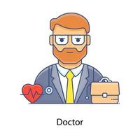 un vector de avatar profesional en estilo plano, icono médico