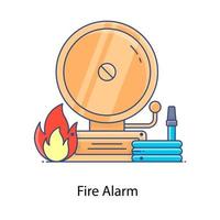 estilo de vector de alarma de incendio, icono de diseño plano