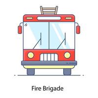 Fire brigade icon in flat editable design, a ladder truck