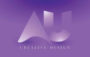 AU Logo Letter Design Concept with Abstract Minimalist Letters in a Trendy Style vector