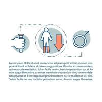 Low testosterone concept linear illustration. Erectile dysfunction. Men's health. Article, brochure, magazine page. Thin line icons with text. Print design. Vector isolated outline drawing