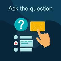 Ask question flat concept vector icon. FAQ idea cartoon color illustrations set. Frequently asked questions. Customer technical support. Infocenter. Service helpdesk. Isolated graphic design element